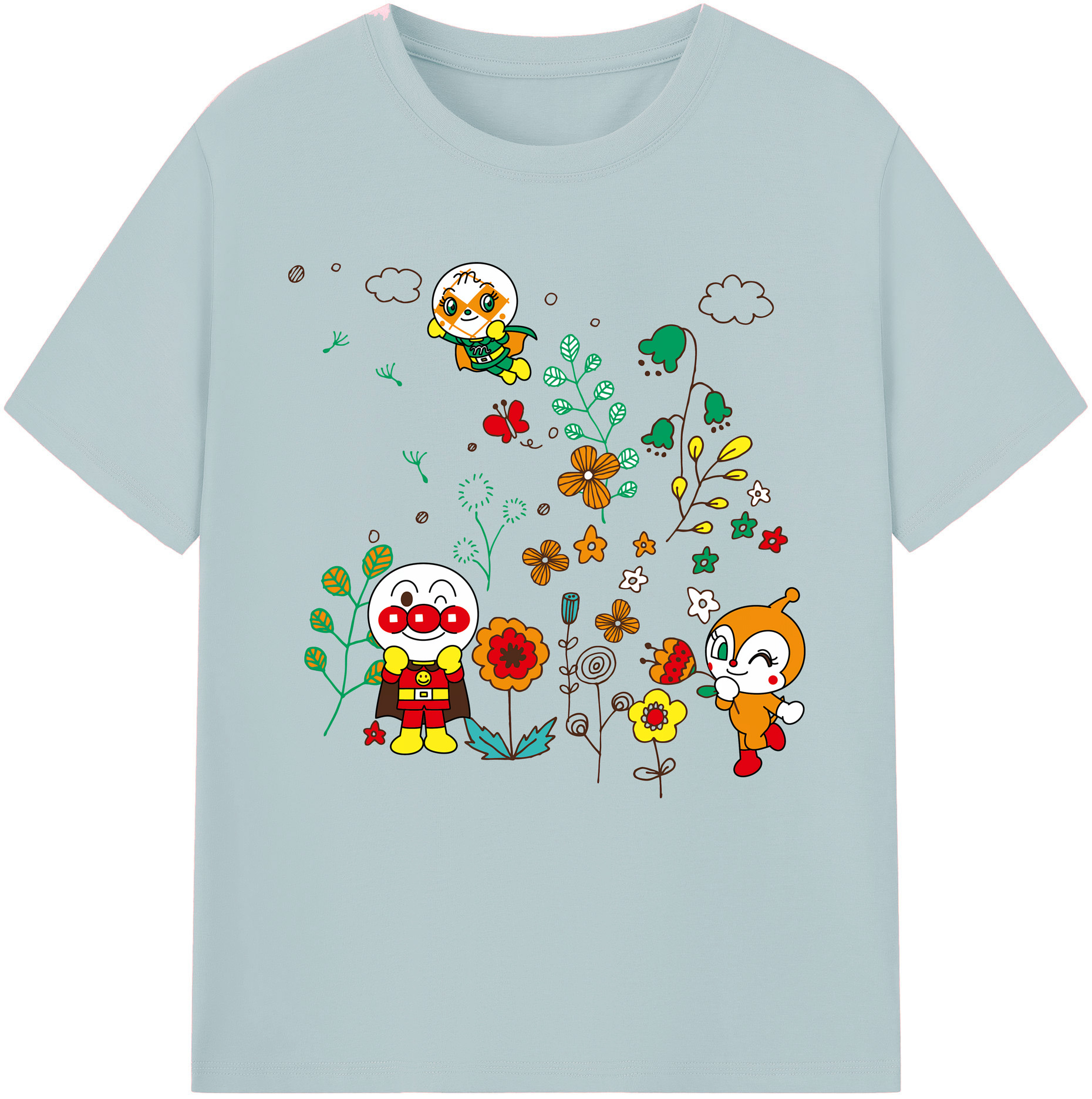 （画像用） アンパンマン Anpanman 綿100％半袖Tシャツ（フロントプリント）